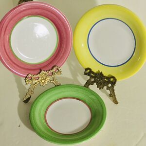 VTG 3 PCS CERTIFIED INTERNATIONAL CORP Portugal SALAD PLATE Cranberry Lemon Lime